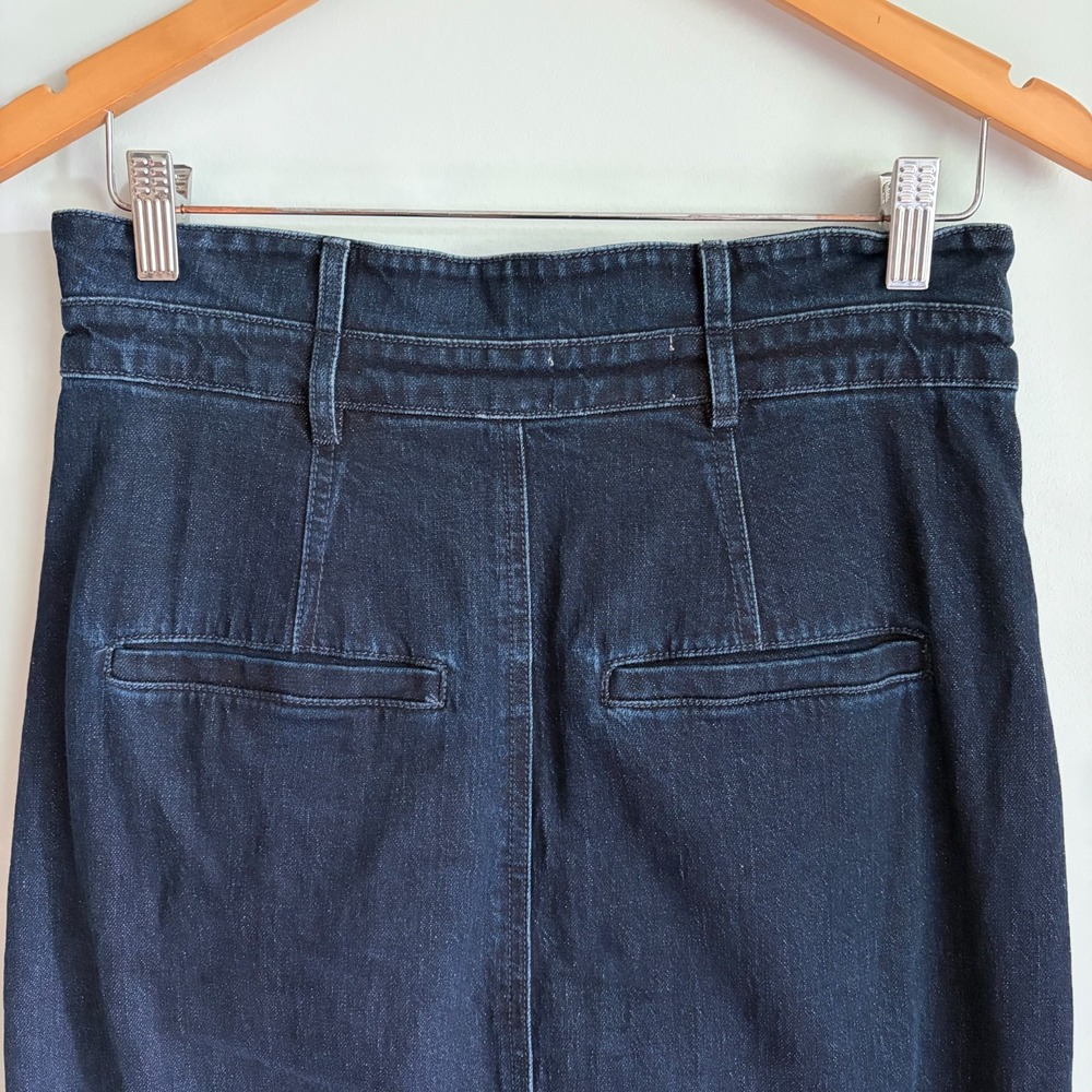 Anthropologie Pilcro Skirt Size 10 Arden Double-Waist Midi Skirt Dark Wash Denim - Picture 5 of 10